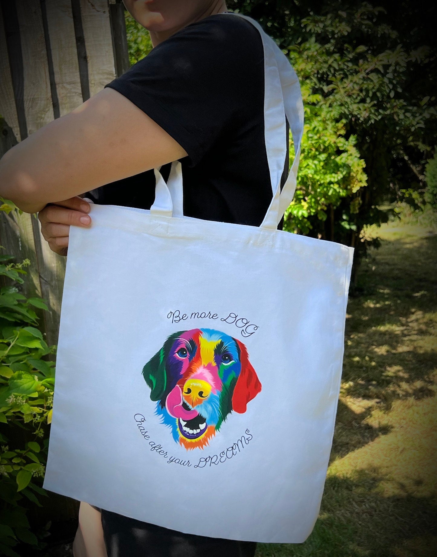 Dog lovers tote bag, Dog mad organic cotton tote shopper, organic cotton bag be more dog organic cotton canvas tote